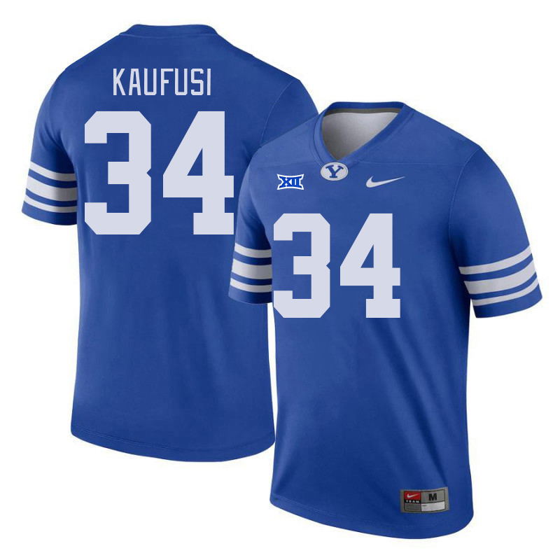 BYU Cougars #34 Maika Kaufusi Big 12 Conference College Football Jerseys Stitched Sale-Royal